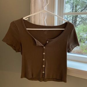 Brown Pacsun Zelly Crop Women’s Shirt